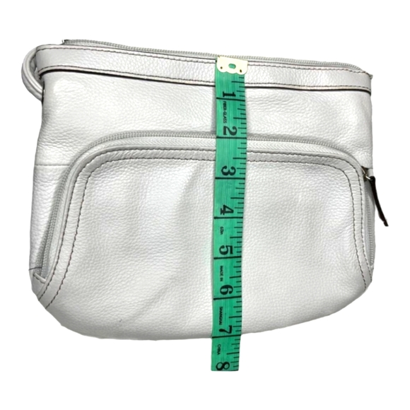 Tignanello Silver Pebble Leather Crossbody Bag - Picture 5 of 6